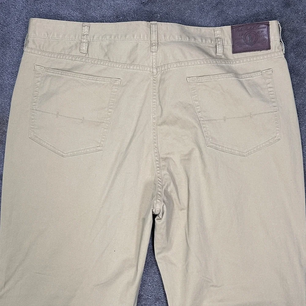 Polo Ralph Lauren Mens 40x32‎ Tan Khaki Five Pocket Straight Leg Chino Pants